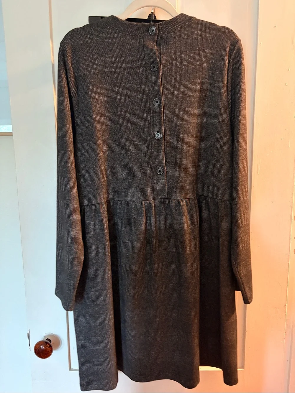 LOFT Charcoal Gray Long Sleeve Knit Dress